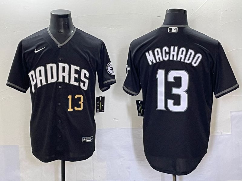 Men 2025 San Diego Padres #13 Machado Black Game Nike MLB Jersey style 7031->san diego padres->MLB Jersey